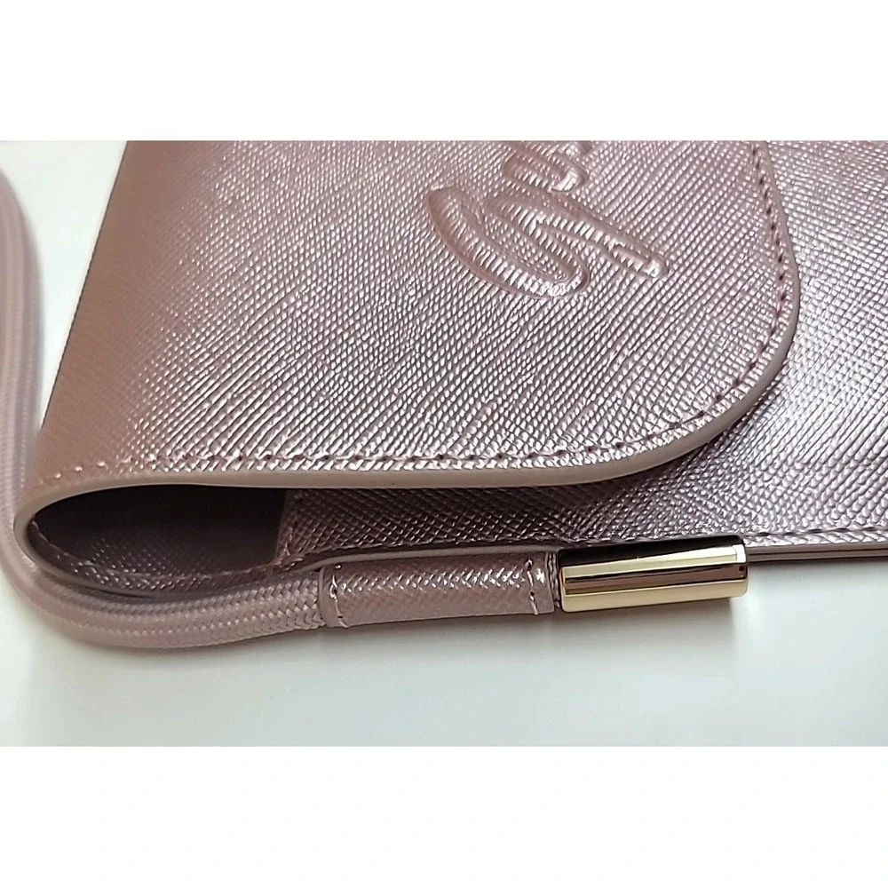 Guess Universal Metallic Pink Phone/Passport Pouch w/Adjustable Strap/Card Slot